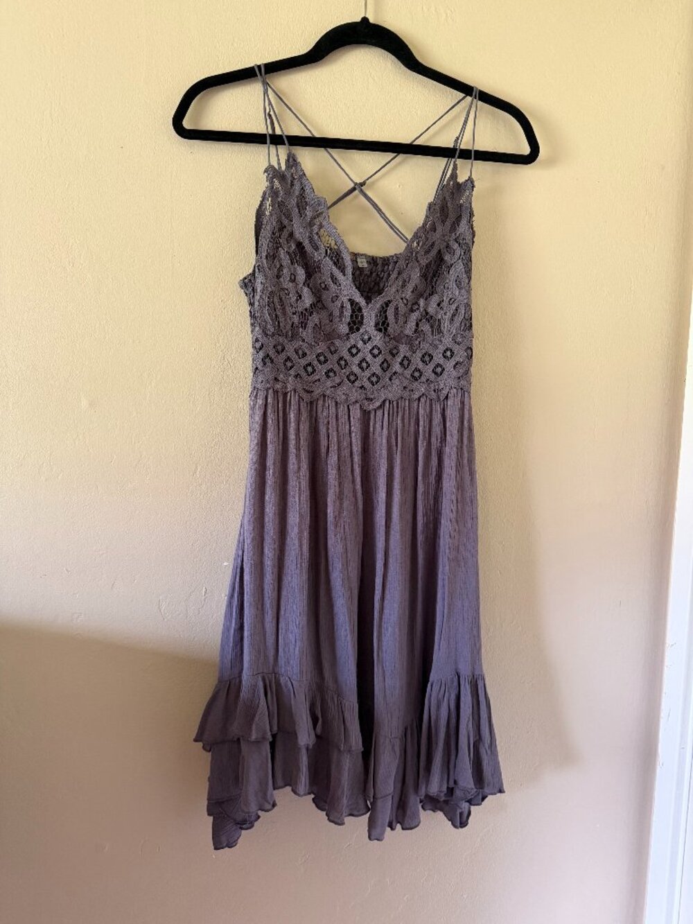 Free‎ People Adella Slip Dress Charcoal Medium